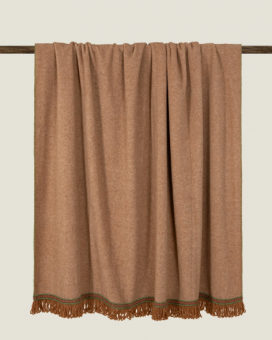 Плед "Frati SOFT BAMBOO BISCOTTO" с тесьмой Coco желто-коричневый 160*200