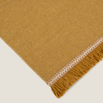 Плед "Frati SOFT BAMBOO ZAFFERANO" с тесьмой Rousseau желтый 160*200